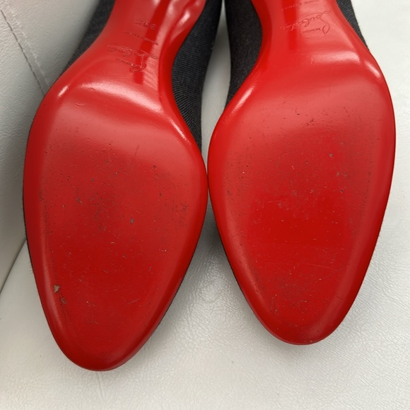 CHRISTIAN LOUBOUTIN Simple Pump 70 Grey Textile Denim Shoes Heels 39.5 👠 - Picture 11 of 12